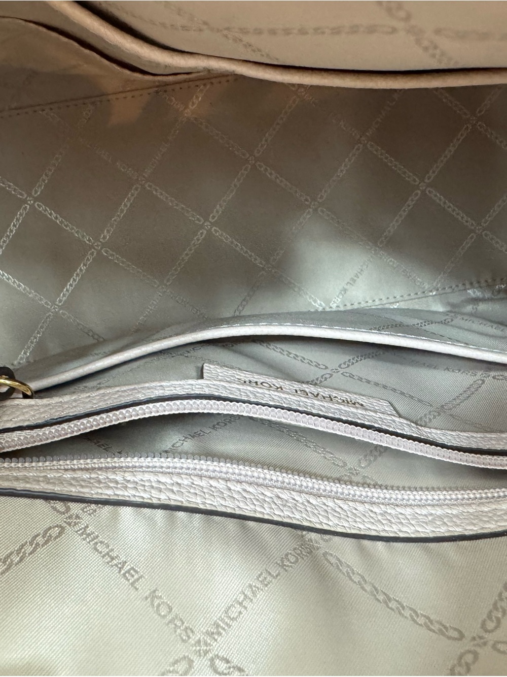 Michael Kors Pebbled Leather Satchel in White - Picture 10 of 16